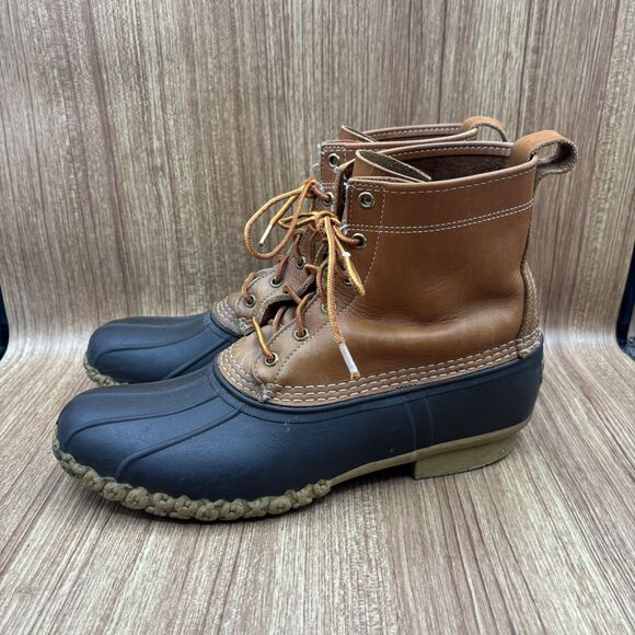 VTG LL Bean Men’s Brown Maine Hunting Duck Boot Size 11 M Lined USA Made - Picture 3 of 12